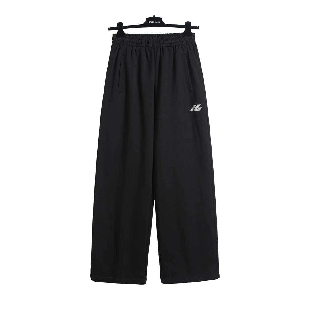Balenciaga Sweatpants 24FWIB Small logo Laser Reflective Sweatpants Straight Leg Long Pants Unisex Autumn Winter New Arrival