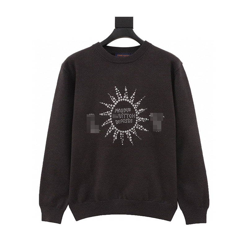 Louis Vuitton LV Sweater Sun Jewelry Black Warrior Jewelry Hot Stamping Letters Pullover Crew Neck Sweater Same Style for Men and Women