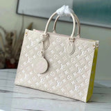 Louis Vuitton LV Women's Bag Top version 2022New Full Leather Embossed Cowhide Women's Tote Shopping Bag Women's Briefcase Women's Bag Shoulder Portable Underarm Bag.M46060M46128