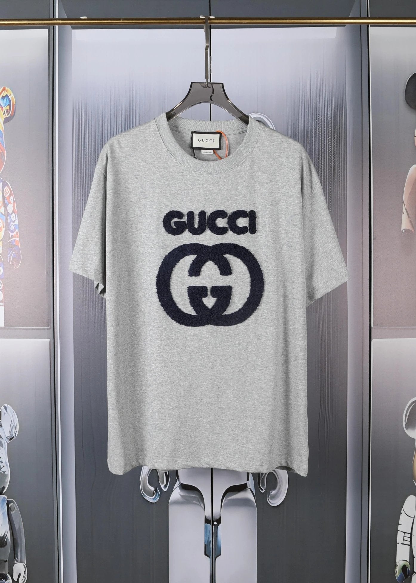 Gucci T-shirt Double G Toothbrush Embroidery logo round Neck Short Sleeve25ss New Pure Cotton Unisex Style T T-shirt OS Loose Fit Base Shirt Short Sleeve T-Shirt Top