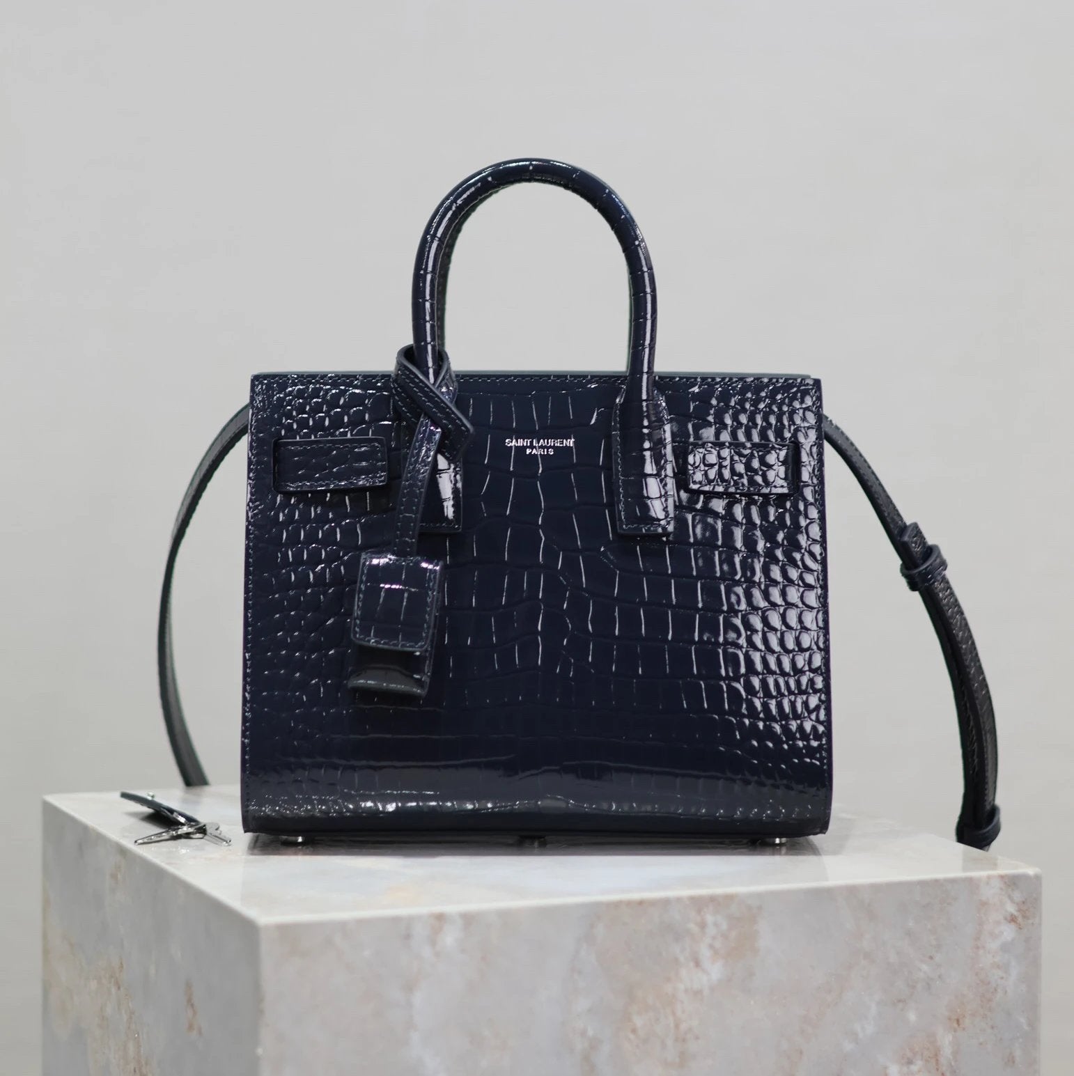 YSL Women's Bag Top version 【Super Original Leather】New File Holder Series sacdejour Tote Bag Crocodile Pattern Cowhide Portable Large Tote Tote Bag Yang Shulin SDJ File Holder Shopping Bag Women's Handbag Large Capacity Women's Bag Handbag