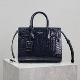 YSL Women's Bag Top version 【Super Original Leather】New File Holder Series sacdejour Tote Bag Crocodile Pattern Cowhide Portable Large Tote Tote Bag Yang Shulin SDJ File Holder Shopping Bag Women's Handbag Large Capacity Women's Bag Handbag