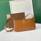 Burberry Women's Bag Top version 2022New Autumn and Winter Women's Bags Underarm Bag TB Black Caramel Leather Handbag Shoulder Bag Women's Bag