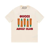 Gucci T-shirt Chest Lipstick Print logo round Neck Short Sleeve25ss New Pure Cotton Unisex Style T T-shirt OS Loose Fit Base Shirt Top Half Sleeve T-Shirt