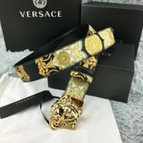 VERSACE Belt Top version Belt Men's and Women's Smooth Buckle Casual Fashion Belt