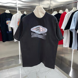 Balenciaga T-shirt Front Chest Print Spray Painting Logo Logo Crew Neck Short Sleeve25ss New Pure Cotton Unisex Style T T-shirt OS Loose Fit Base Shirt Top Half Sleeve T-Shirt
