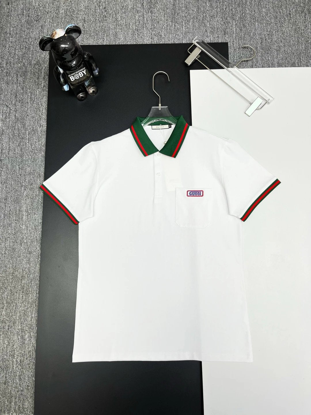 Gucci T-shirt Chest Pocket Letters logo Embroidery POLO Shirt Lapel Short Sleeve25ss New Unisex Summer Short Sleeve OS Loose T Business Half Sleeve Shirt Plus Size T-Shirt