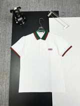 Gucci T-shirt Chest Pocket Letters logo Embroidery POLO Shirt Lapel Short Sleeve25ss New Unisex Summer Short Sleeve OS Loose T Business Half Sleeve Shirt Plus Size T-Shirt