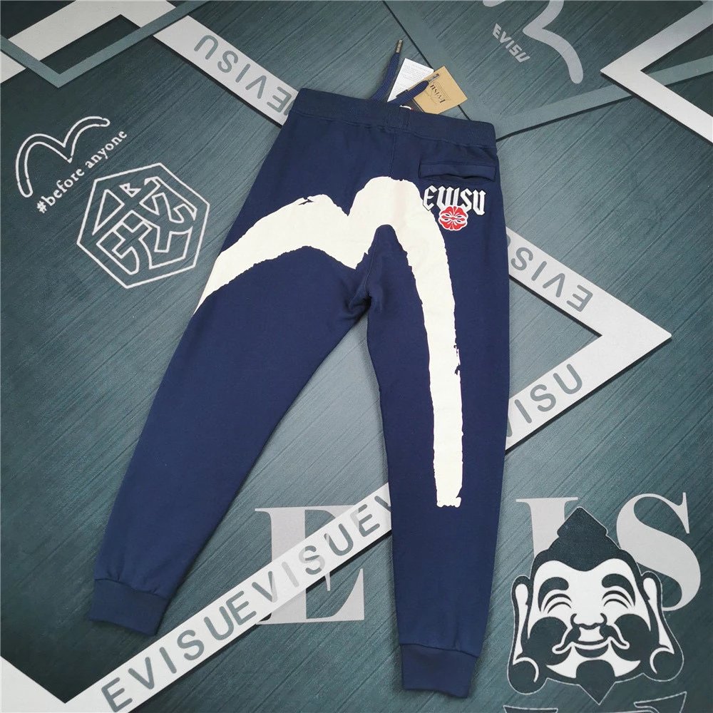 Evisu Sweatpants Top Version Spring and Summer New Men's Graffiti Damo Printed Casual Sweatpants Trousers