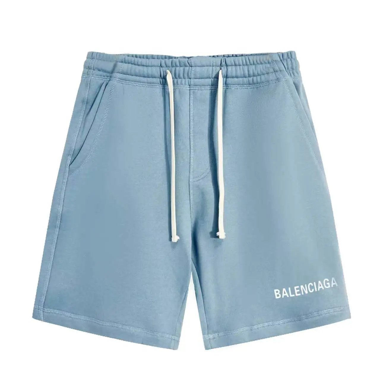 Balenciaga Shorts Front Body Letter Print logo Five-point Shorts25ss New Drawstring Casual Summer Pants5Two-in-One Casual Sweatpants for Men and Women, Pure Cotton Joggers