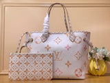 Louis Vuitton LV Women's Bag Top version M22978M22979M2298023Summer Series Watercolor Gradient Printing Neveful Medium tote Tote Bag Women's Portable One Shoulder Shopping Bag