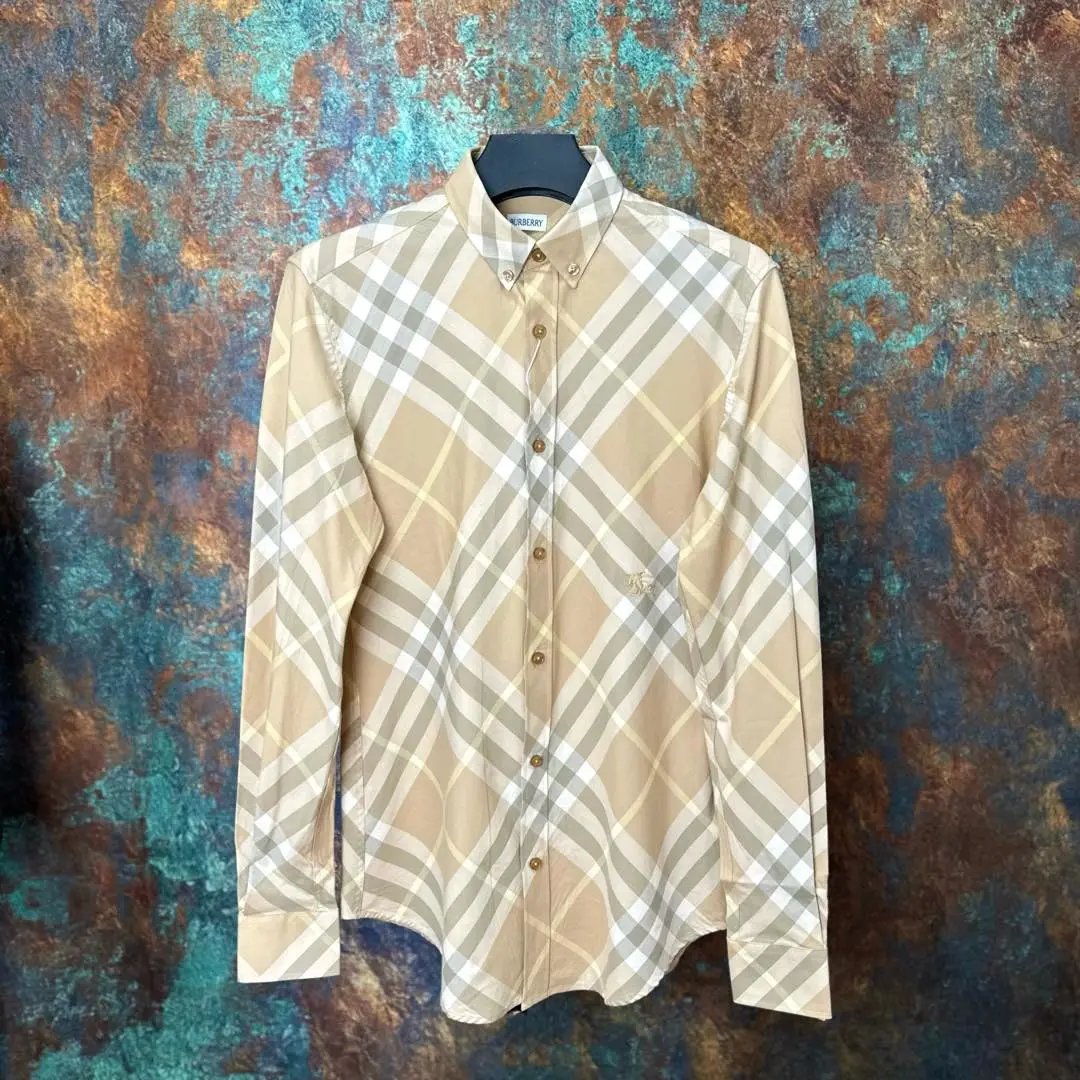 Burberry Shirt Plaid Button Long Sleeve Shirt25ss New Solid Color Vintage Plaid Striped Cotton Patchwork Striped Unisex Jacket Shirt Casual Business Versatile