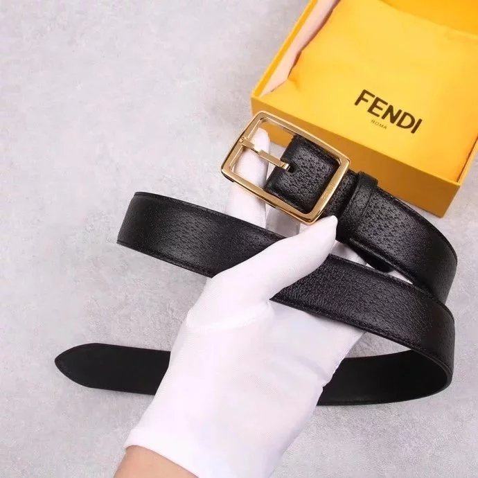 FENDI Belt Top version Belt Men's and Women's Belt Italy Imported Cowhide Leather Pure Original Leather Men's Belt Smooth Buckle Man's Belt Gucci Feila Belt3.5cm Wide