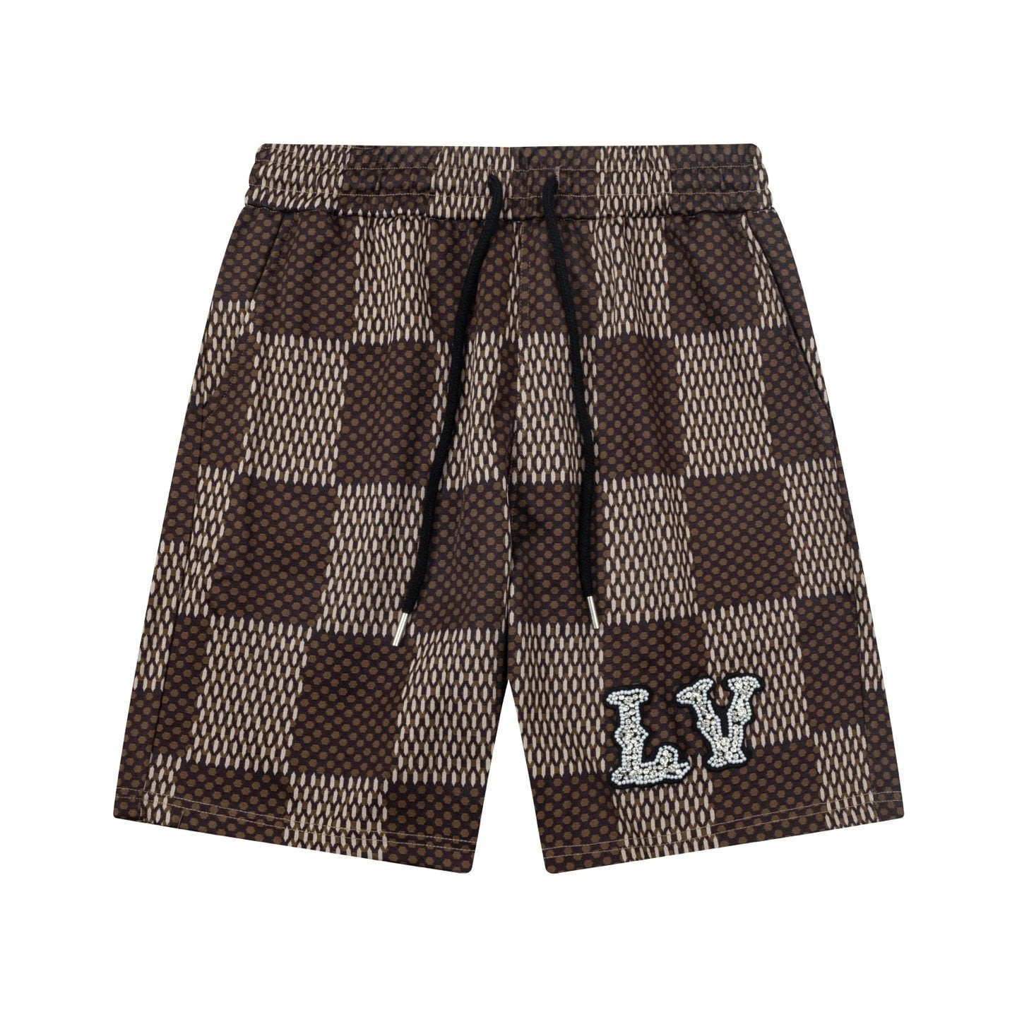 Louis Vuitton LV Shorts Vintage Pattern Jacquard Checkerboard logo Five-point Shorts25ss New Drawstring Casual Summer Pants American Style5Two-in-One Casual Sweatpants for Men and Women, Pure Cotton Joggers