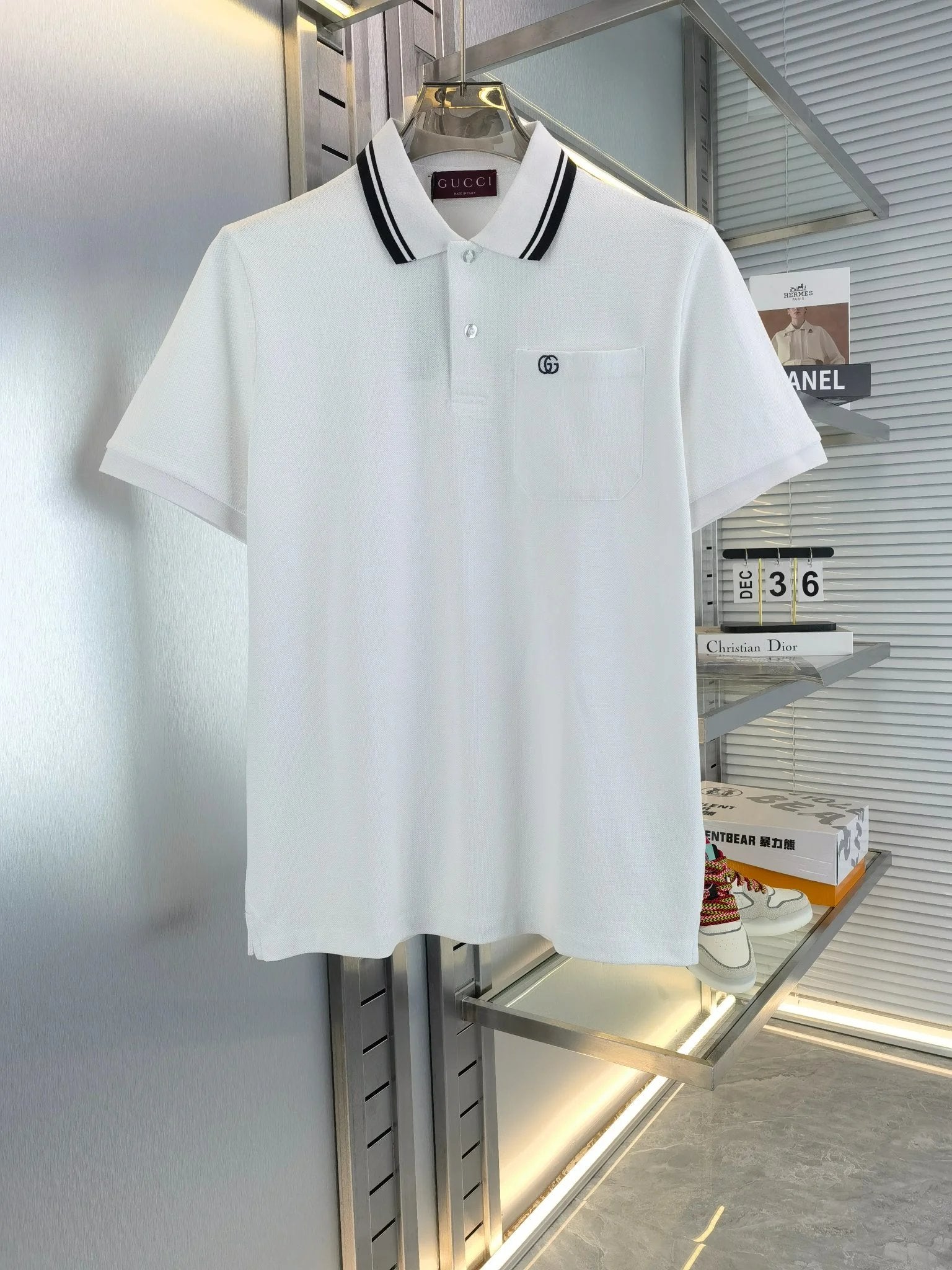 Gucci T-shirt Pocket letters logo Embroidery POLO Shirt Lapel Short Sleeve25ss New Unisex Commuter Short Sleeve Summer Loose Fit T Business Shirt Plus Size T-Shirt