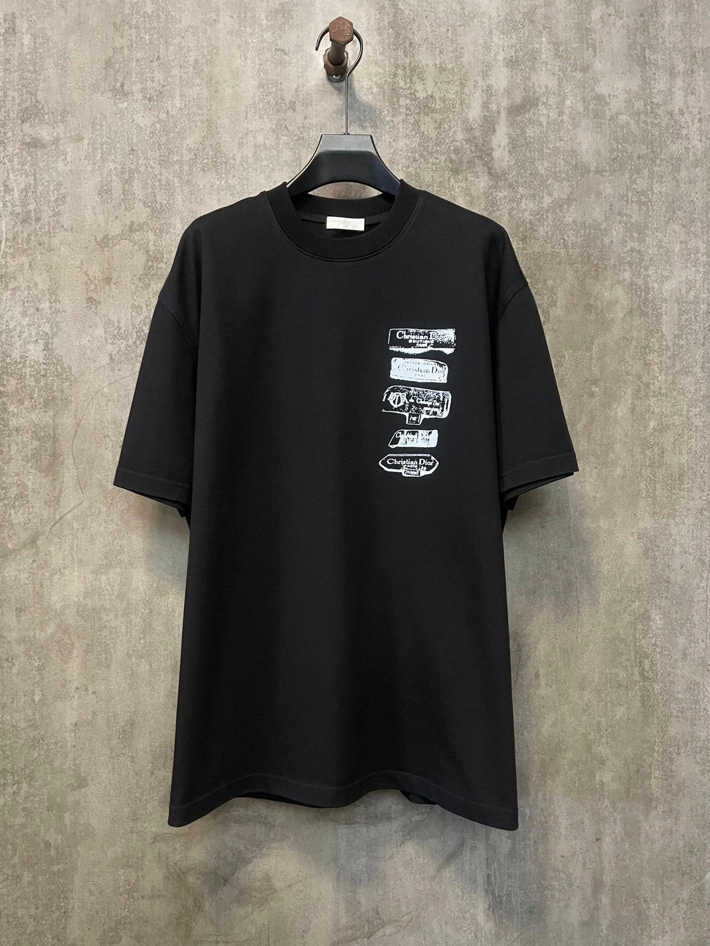 Dior T-shirt 25ss New Archive Print logo Round Neck Short Sleeve Pure Cotton Unisex T T-shirt Base Shirt Tee Shirt OS Loose design
