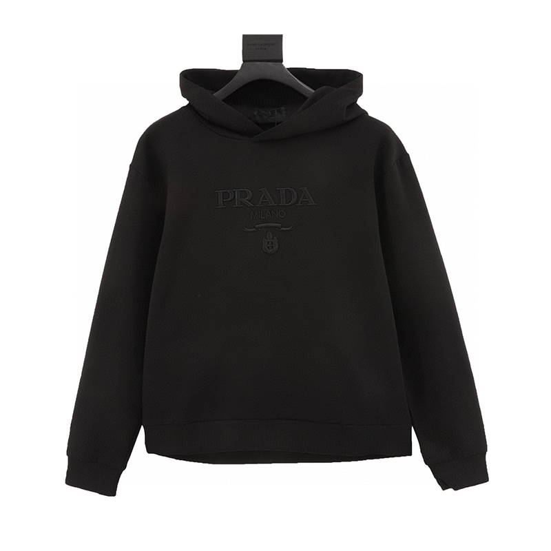 PRADA Hoodie  Chest Embroidery Logo Hooded Sweater for Men and Women