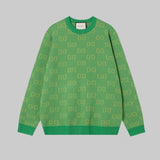 Gucci Sweater Double G Full logo Round Neck Sweater Knitwear Preppy Style Long Sleeve Pullover Unisex Thickened OS Loose Fit Top Versatile Casual Jacket Lazy Style