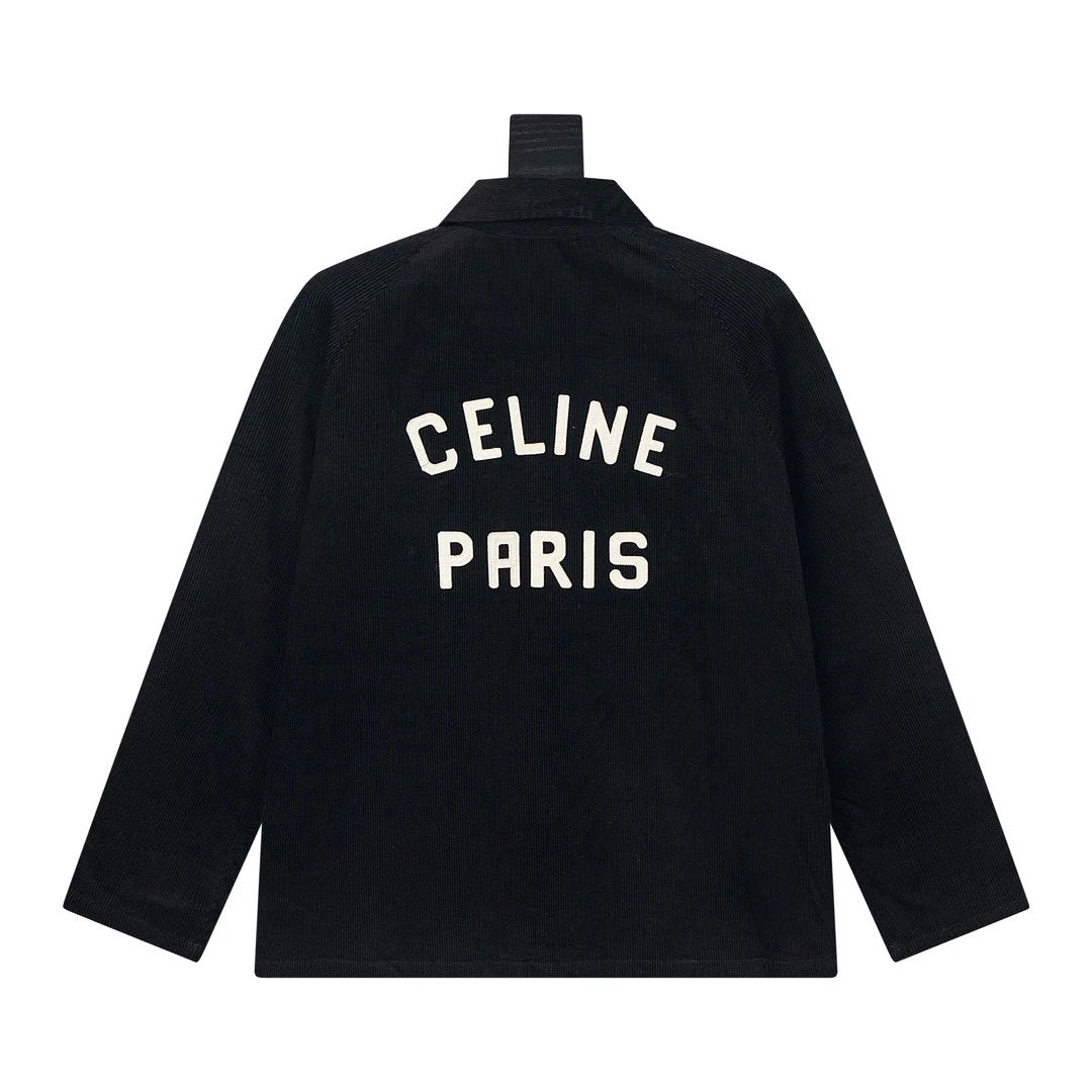 Celine Jackets Corduroy Cotton Jacket with Zipper Unisex Coat Autumn Winter New Arrival