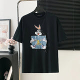 Louis Vuitton LV T-shirt Front Chest Denim Patch logo round Neck Short Sleeve25ss New pure cotton T Unisex T-Shirt OS Loose Fit Base Shirt Top Half Sleeve T-Shirt