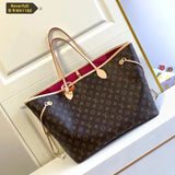 Louis Vuitton LV Women's Bag Top version Original Leather Large Presbyopic Chessboard Shopping Bag Shoulder Portable Mother and Child Bag Women's Bag M40990M40991M41180N41357N41604N41360neverfull Large Tote Bag