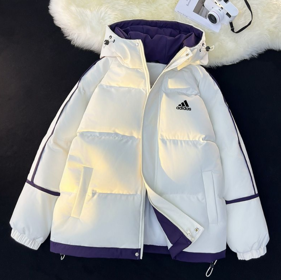 Adidas down jacket Clothing Winter Solid Color Casual Simple Stand-up Collar Thick Versatile Cotton Coat-CY