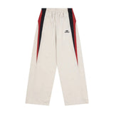 Balenciaga Sweatpants Comes with a matching jacket3B Embroidered White and Red Patchwork Sports Uniform Style Casual Pants Straight Pants Wide-leg Pants Sweatpants Unisex24ss Autumn and Winter New Products