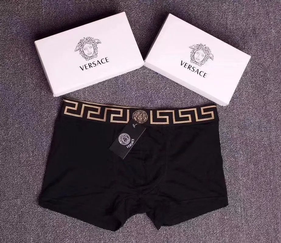 Versace Underwear Fashion Three Gift Box Men's Underwear Cotton Men's Flat Underwear Boxer Shorts