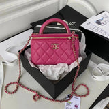 Chanel Women's Bag Top version 【**Original Leather】22A Early Autumn Handmade Workshop Series New Handle Long Box AP2846Women's Shoulder Messenger Bag with Mirror Cosmetic Bag Lipstick Pack Box Bag Handbag