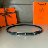 Hermes Belt Top version Women's Leather Belt Fashion All-Matching Women's Thin Belt Internet Celebrity Same Style Dress Belt
