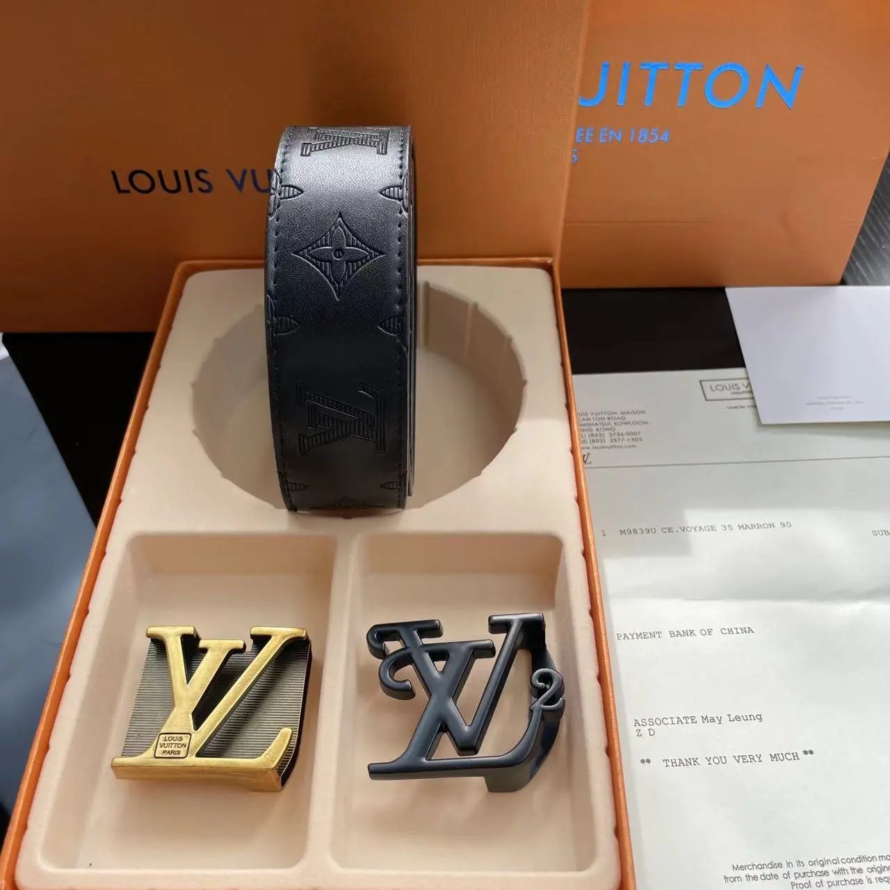 Louis Vuitton LV Belt Double Buckle Gift Box Belt