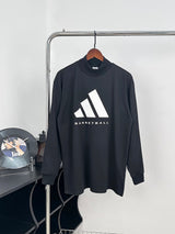 Balenciaga Hoodie Long Sleeve T Casual Loose Round Neck Base Shirt os Pure Cotton Inner Layer Unisex Top24ss Autumn and Winter New Products