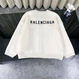 Balenciaga Sweater FW23Front and back embroidery logo Cardigan Sweater Coat Unisex Outerwear Long Sleeve Soft Lazy Style OS Loose Fit Thickened Versatile Casual Wear for Both Inner and Outer Layering