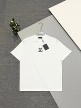 Louis Vuitton LV T-shirt Back Patch Embroidery logo round Neck Short Sleeve25ss New Pure Cotton Unisex Style T T-shirt OS Loose Fit Base Shirt Half Sleeve T-Shirt Top Half Sleeve