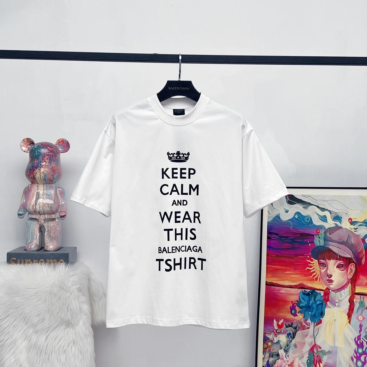 Balenciaga T-shirt Slogan Letters logo round Neck Short Sleeve25ss New pure cotton T Unisex T-Shirt OS Loose Fit Base Shirt Top T-Shirt Short Sleeve