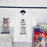 Balenciaga T-shirt Slogan Letters logo round Neck Short Sleeve25ss New pure cotton T Unisex T-Shirt OS Loose Fit Base Shirt Top T-Shirt Short Sleeve