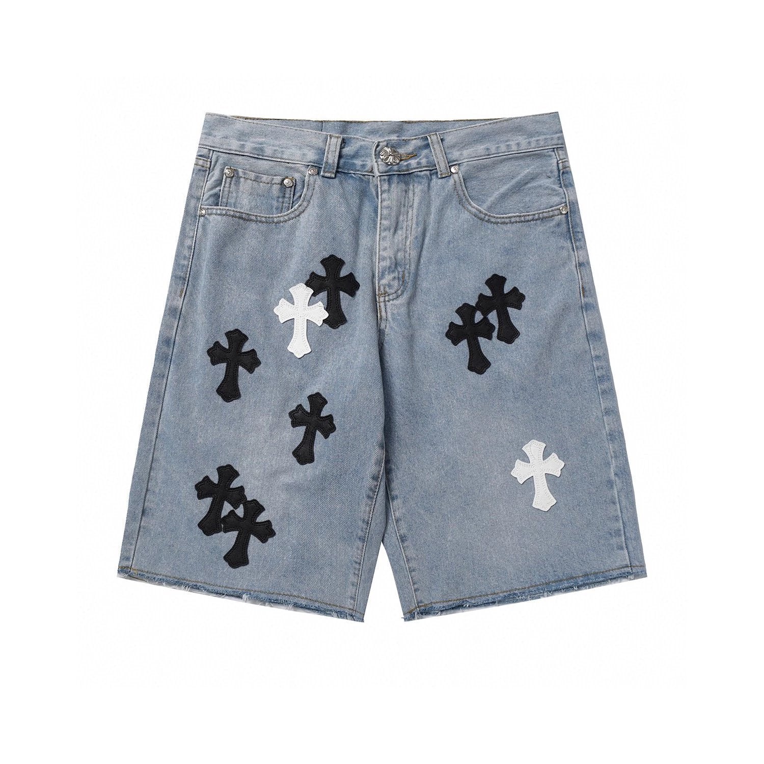 Chrome Hearts Shorts Top Version New Men's and Women's Same Style Denim Shorts Pants Summer Fashion