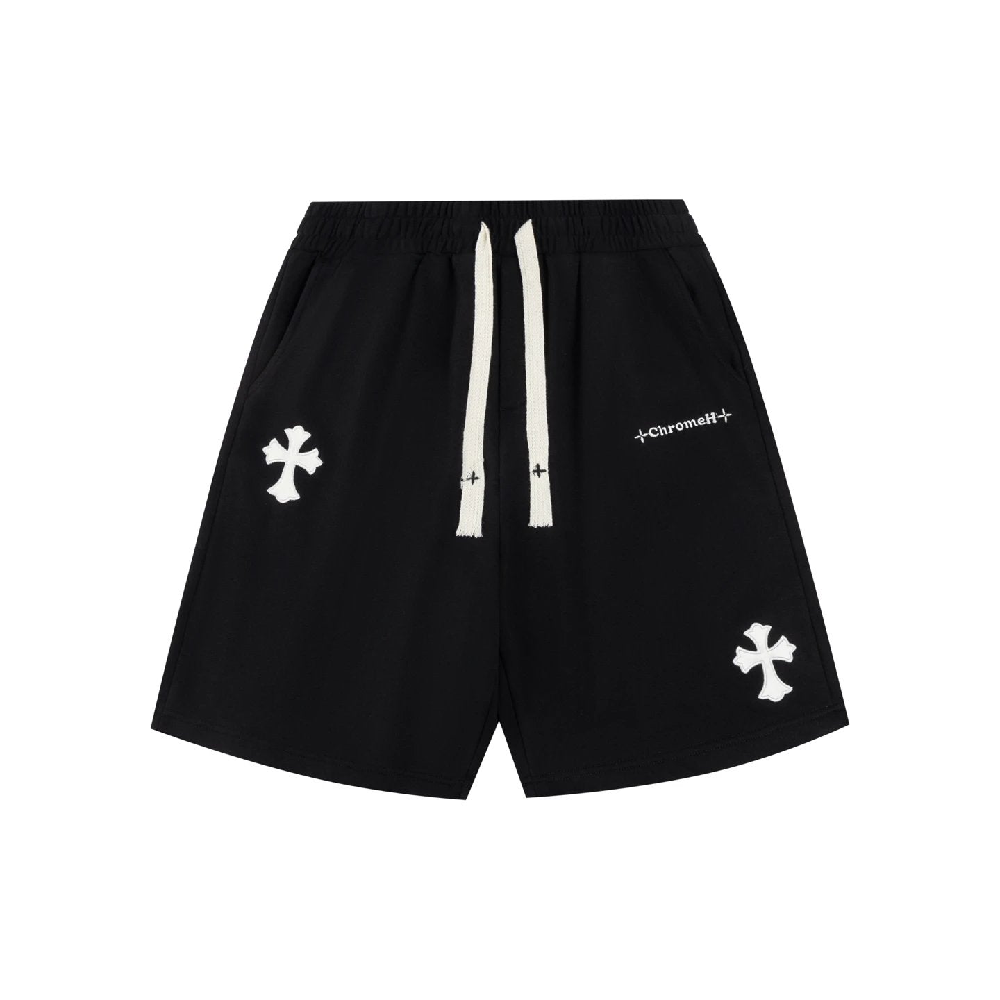 Chrome Hearts Shorts Front Body Sanskrit Letter Embroidery logo Five-point Shorts25ss New Drawstring Casual Pants for Men and Women, Summer Style5Two-in-One Casual Sweatpants Pure Cotton Joggers