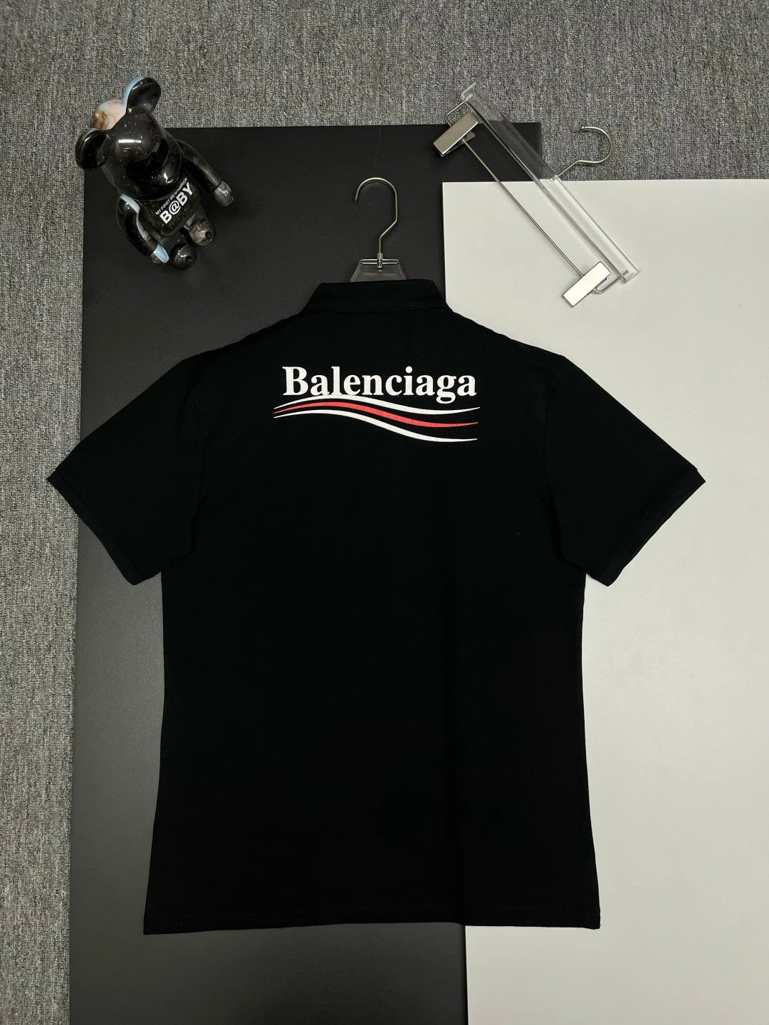 Balenciaga T-shirt Backside Cola Lettering logo Printing POLO Shirt Lapel Short Sleeve25ss New Unisex Summer Loose Short Sleeve T Business Commuter Short Sleeve Shirt Plus Size T-Shirt