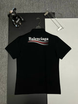 Balenciaga T-shirt Backside Cola Lettering logo Printing POLO Shirt Lapel Short Sleeve25ss New Unisex Summer Loose Short Sleeve T Business Commuter Short Sleeve Shirt Plus Size T-Shirt