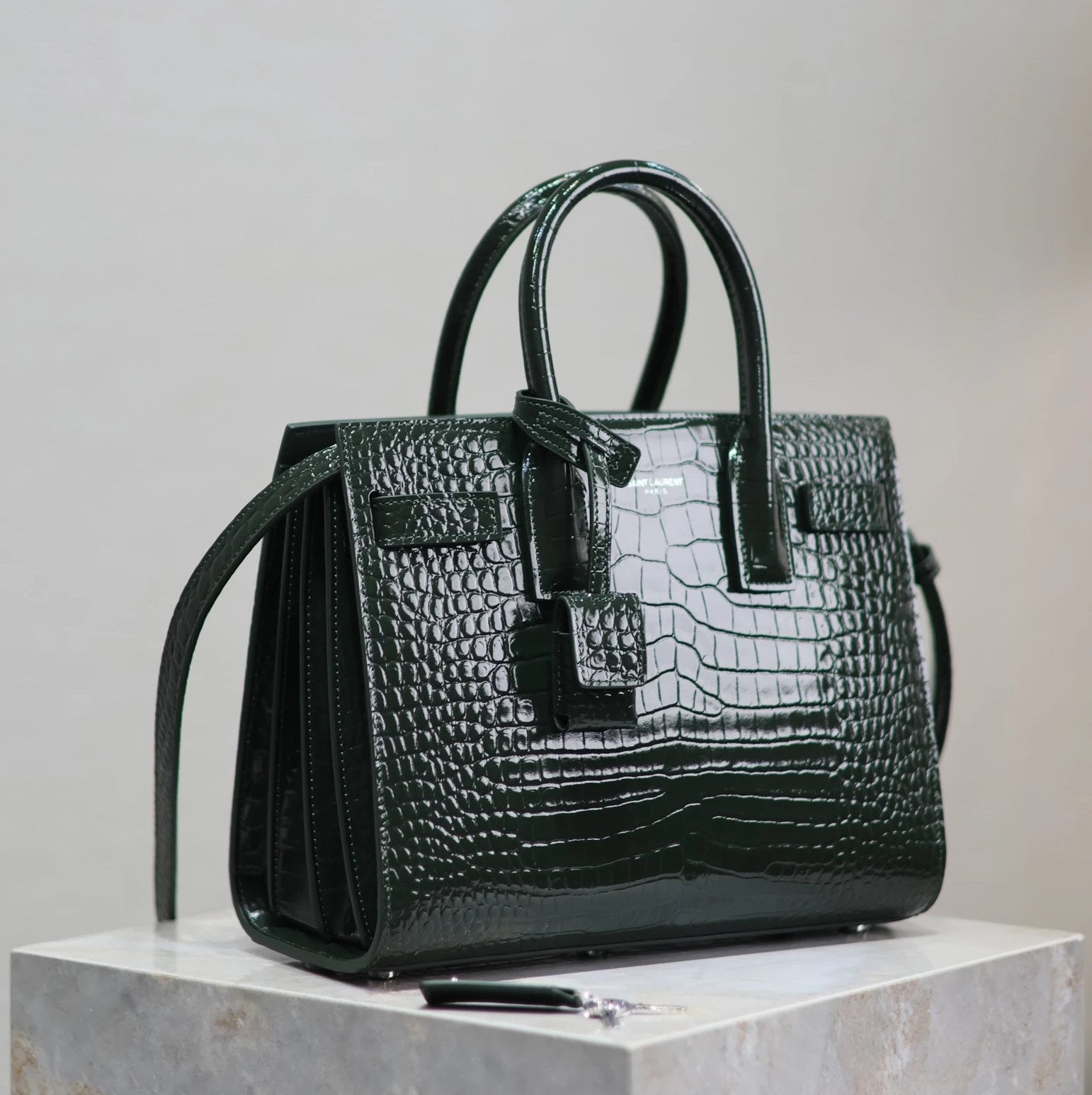 YSL Women's Bag Top version 【Super Original Leather】New File Holder Series sacdejour Tote Bag Crocodile Pattern Cowhide Portable Large Tote Tote Bag Yang Shulin SDJ File Holder Shopping Bag Women's Handbag Large Capacity Women's Bag Handbag