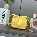 YSL Women's Bag Top version 【Original Leather】2024New Mini Napa Sheepskin FlamencoPurse Clutch Drawstring Lucky Bag Lucky Bag loewe Luojia New Xiaofu Bag Flamenco Lucky bag262333