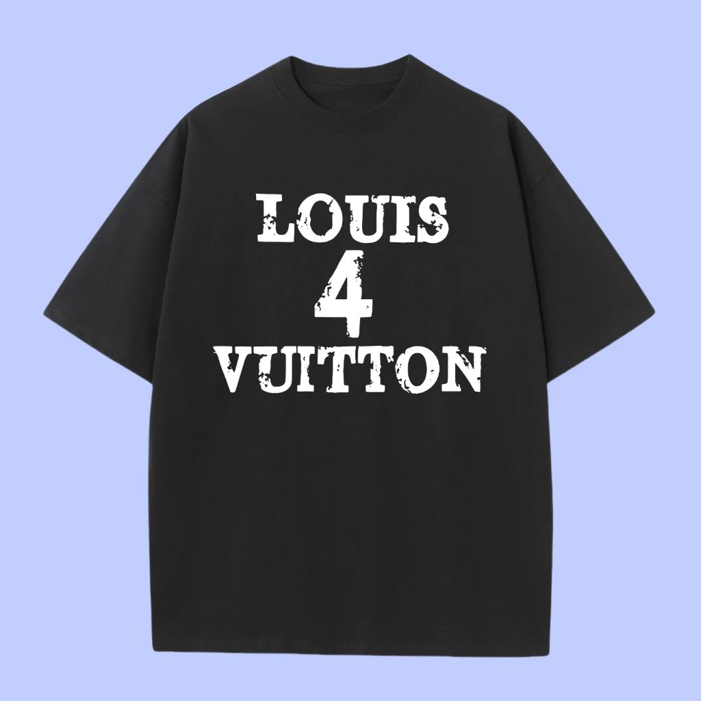 Louis Vuitton LV T-shirt Front Chest Slogan4Printing logo round Neck Short Sleeve25ss New Pure Cotton Unisex Style T Casual T-Shirt Base Layer Shirt OS Loose Fit Half Sleeve Top Plus Size