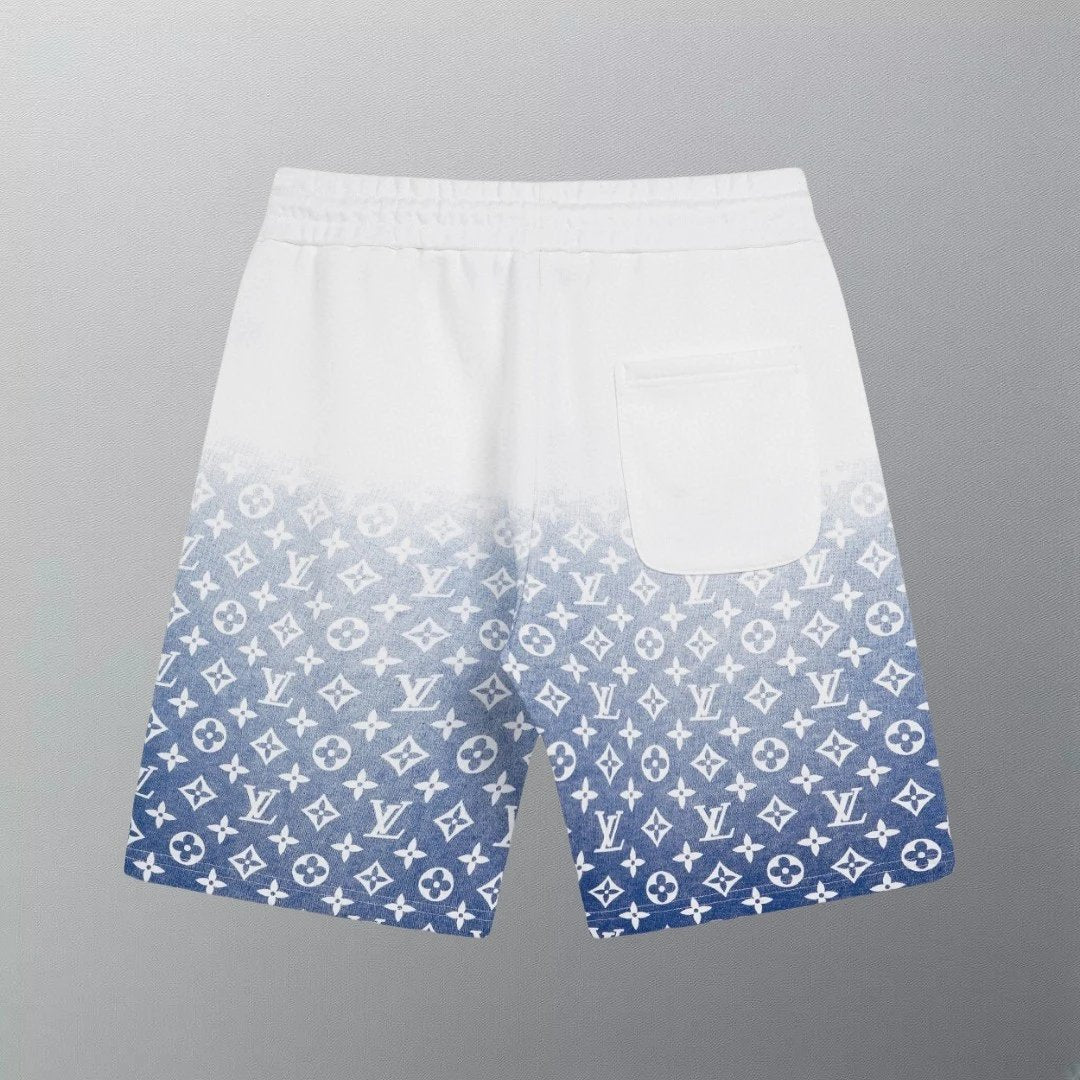 Louis Vuitton LV Shorts Full Gradient Print logo Five-point Shorts25ss New Drawstring Casual5Two-Piece Casual Sweatpants Summer Pants Unisex Pure Cotton Sweatpants