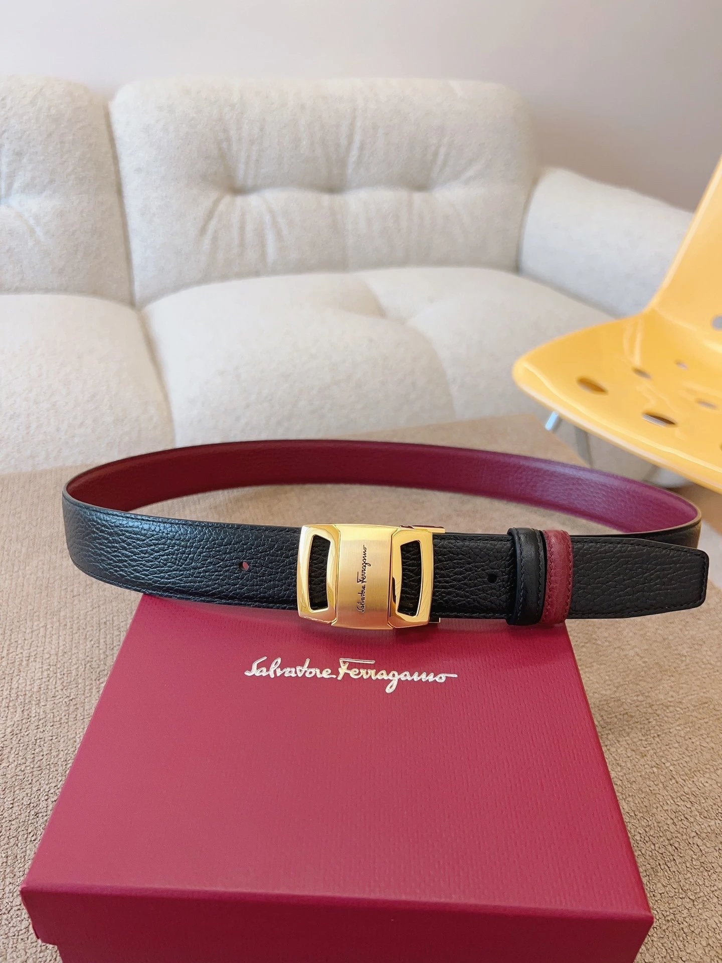 Ferragamo Belt Top version 【Counter Genuine Customization】Belt Men NFC Anti-Counterfeiting Surrogate Shopping Light Luxury Men's Leather Belt Vachette Clasp Business Casual Genuine Leather Replacement Belt Belt3.5