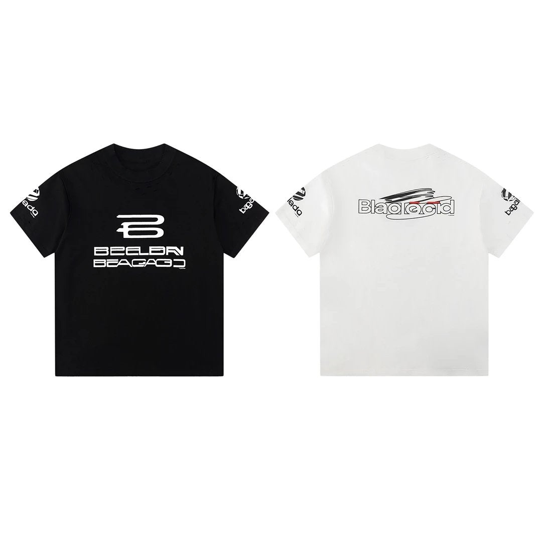 Balenciaga T-shirt Chest Letter Pattern Print logo round Neck Short Sleeve25ss New Pure Cotton Unisex Style T T-shirt OS Loose Fit Base Shirt Top Half Sleeve T-Shirt