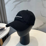 Balenciaga Hat Letter Embroidery logo Baseball Cap Sunshade Sun Protection Duckbill Cap Unisex Couple Style Large Head Circumference Slimming Face Curved Brim Versatile Sports Hat