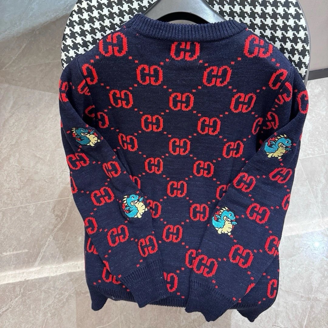 Gucci Sweater Brand logo Design Crew Neck Sweater Long Sleeve Pullover Thickened Lazy Style OS Loose Fit Jacket Unisex Same Style Inner Versatile Casual Top