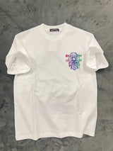 Chrome Hearts T-shirt Colorful Horse Hoof Sanskrit logo round Neck Short Sleeve25ss New Pure Cotton Unisex Style T T-shirt OS Loose Fit Base Shirt Top Half Sleeve T-Shirt