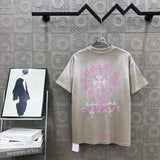 Chrome Hearts T-shirt Backside Gold Stamped Sanskrit Letters logo round Neck Short Sleeve25ss New Pure Cotton Unisex Style T T-shirt OS Loose Fit Base Shirt Half Sleeve T-Shirt Top Half Sleeve